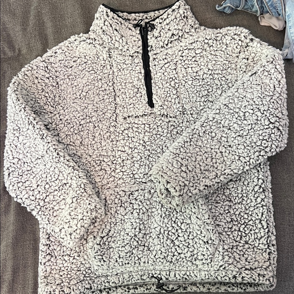 Cozy Sherpa Pullover with Quarter Zip
